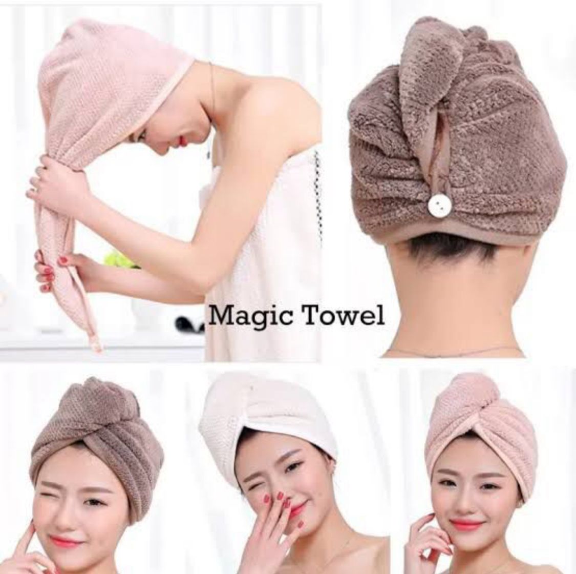 Pack Of 2 Super Absorbent Quick Dry Hair Towel Microfiber Wrap Turban For Women Curly Long Thick Hair (Random Color)